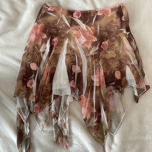 Charlotte Russe Flowy Fairy Floral Skirt